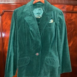 Tailored Blazer, Green Velveteen (w/Skirt)